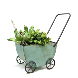 Wózek metalowy dekoracyjny Doniczka Osłonka na kwiaty XL
